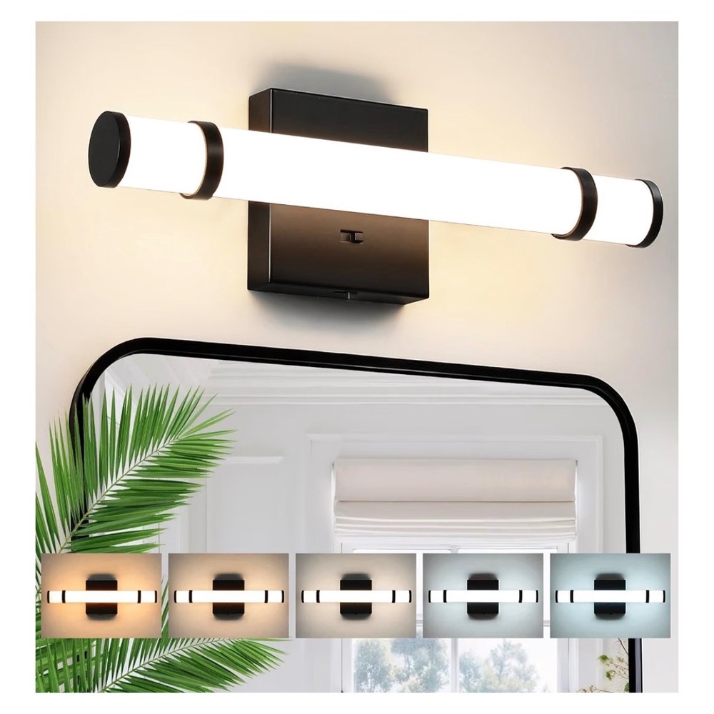 CCYCOL LED Bathroom Vanity Light Matte Black Dimmable Wall Sconce 8251WL-16BK-US
